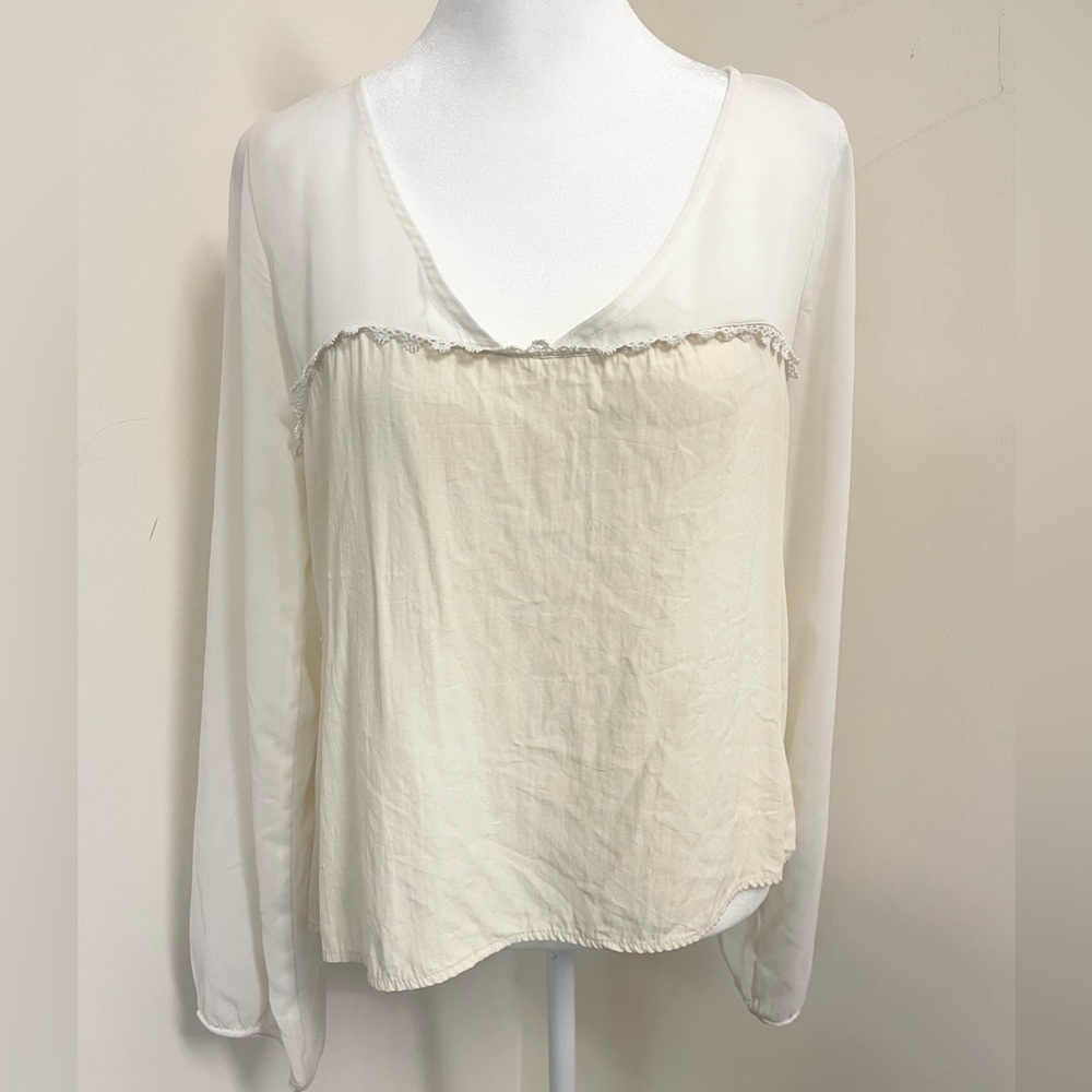 Gorgeous For Love and Lemons semi sheer asymmetrical hemline blouse